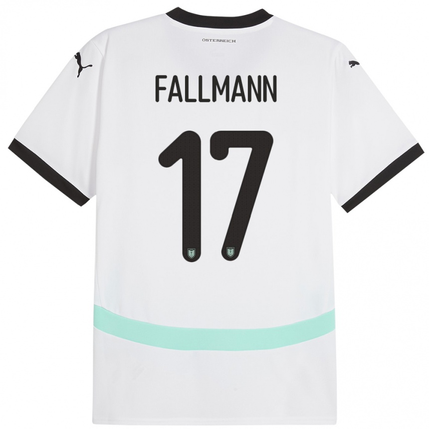 Niño Fútbol Camiseta Austria Pascal Fallmann #17 Blanco 2ª Equipación 24-26 Argentina