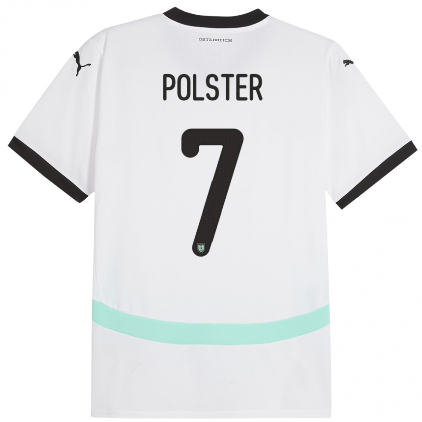 Niño Fútbol Camiseta Austria Manuel Polster #7 Blanco 2ª Equipación 24-26 Argentina