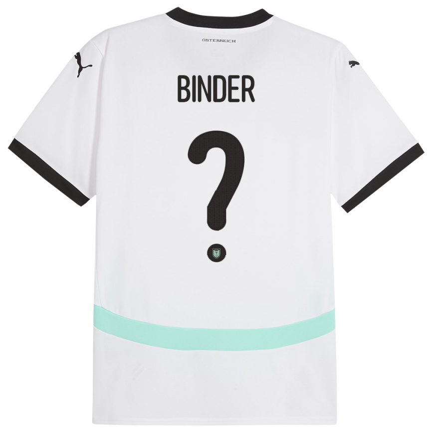 Niño Fútbol Camiseta Austria Nicolas Binder #0 Blanco 2ª Equipación 24-26 Argentina