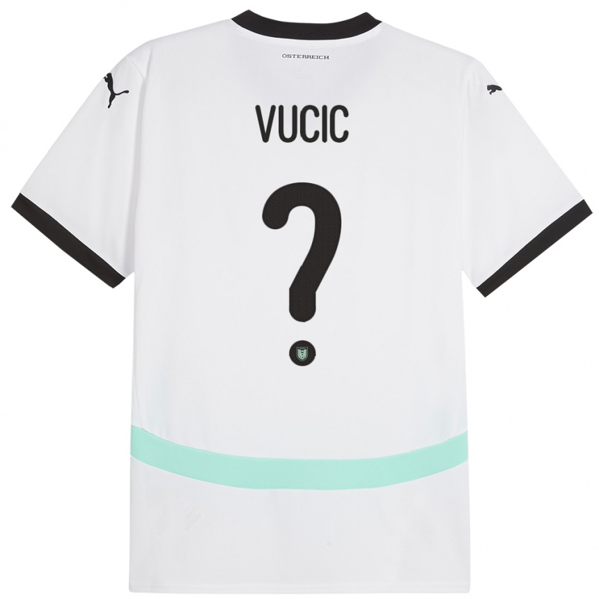 Niño Fútbol Camiseta Austria Romeo Vucic #0 Blanco 2ª Equipación 24-26 Argentina