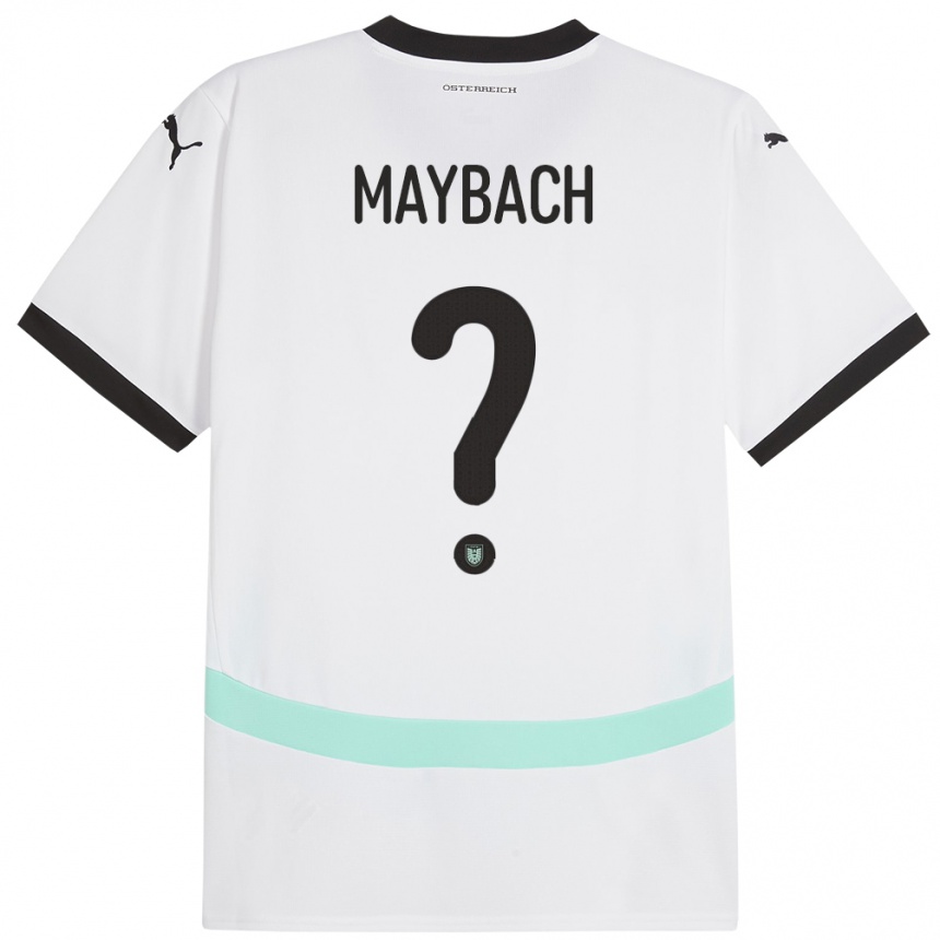 Niño Fútbol Camiseta Austria Philipp Maybach #0 Blanco 2ª Equipación 24-26 Argentina