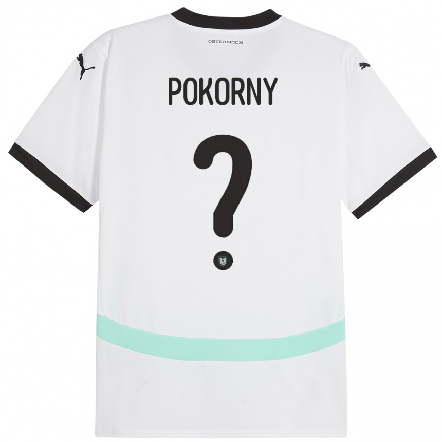 Niño Fútbol Camiseta Austria Jakob Pokorny #0 Blanco 2ª Equipación 24-26 Argentina