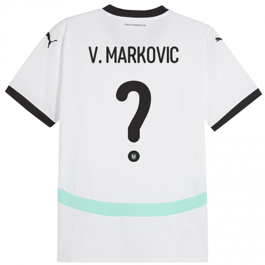 Niño Fútbol Camiseta Austria Vasilije Markovic #0 Blanco 2ª Equipación 24-26 Argentina