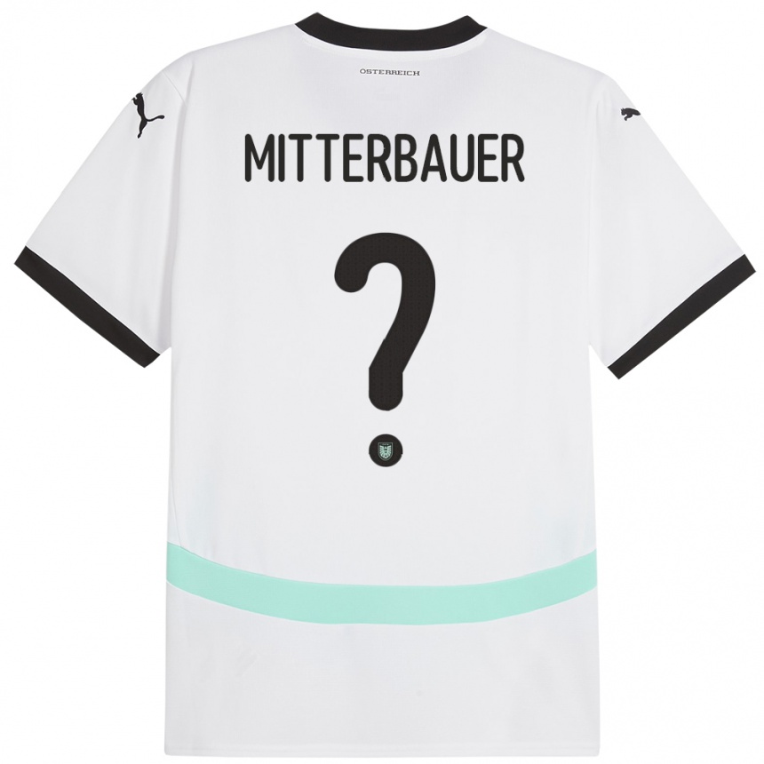 Niño Fútbol Camiseta Austria Elias Mitterbauer #0 Blanco 2ª Equipación 24-26 Argentina