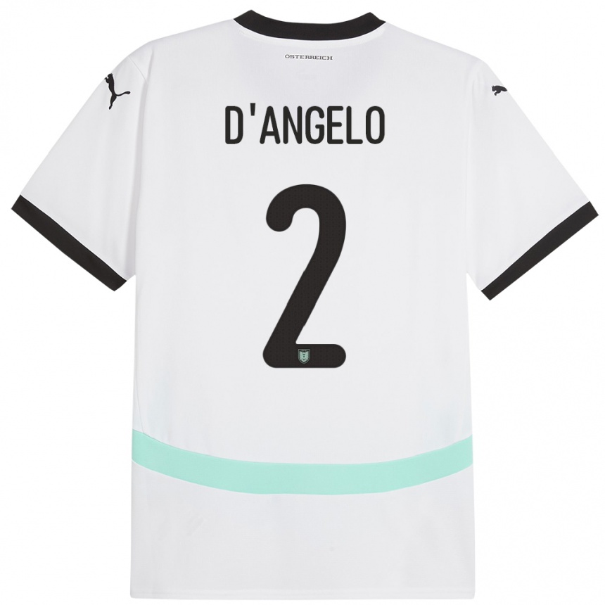 Niño Fútbol Camiseta Austria Chiara D’angelo #2 Blanco 2ª Equipación 24-26 Argentina