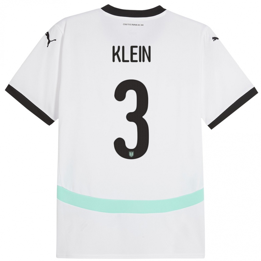 Niño Fútbol Camiseta Austria Jennifer Klein #3 Blanco 2ª Equipación 24-26 Argentina