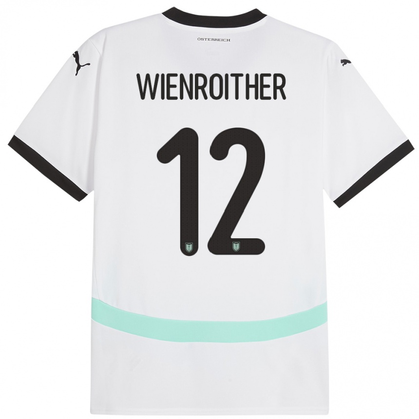 Niño Fútbol Camiseta Austria Laura Wienroither #12 Blanco 2ª Equipación 24-26 Argentina