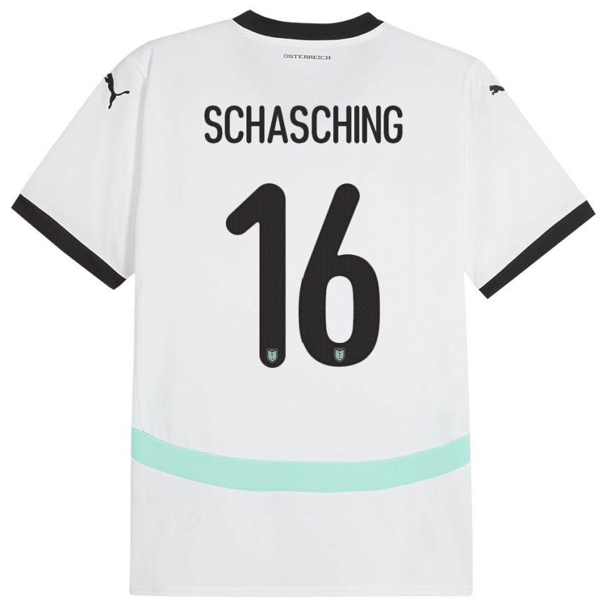 Niño Fútbol Camiseta Austria Annabel Schasching #16 Blanco 2ª Equipación 24-26 Argentina