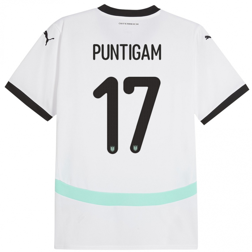 Niño Fútbol Camiseta Austria Sarah Puntigam #17 Blanco 2ª Equipación 24-26 Argentina