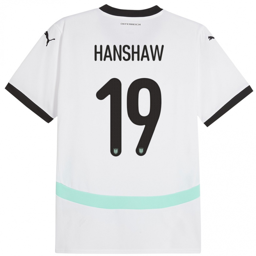 Niño Fútbol Camiseta Austria Verena Hanshaw #19 Blanco 2ª Equipación 24-26 Argentina