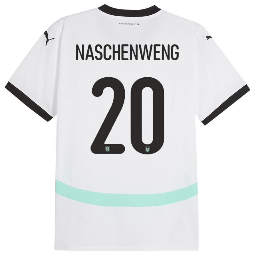 Niño Fútbol Camiseta Austria Katharina Naschenweng #20 Blanco 2ª Equipación 24-26 Argentina