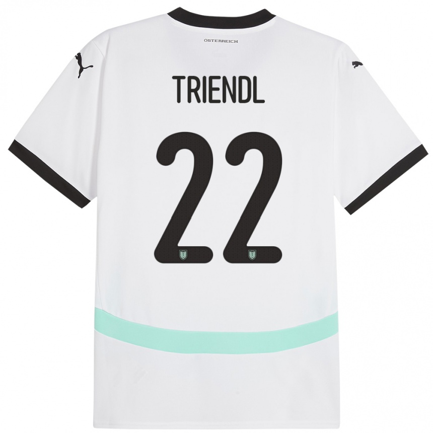 Niño Fútbol Camiseta Austria Lena Triendl #22 Blanco 2ª Equipación 24-26 Argentina