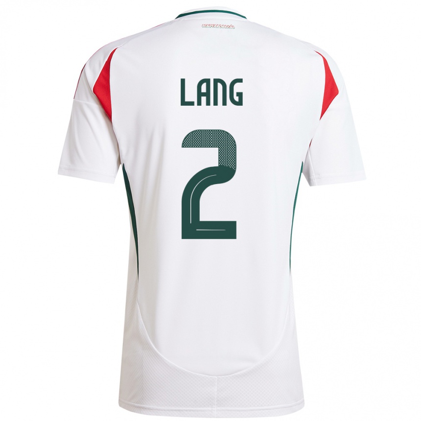 Niño Fútbol Camiseta Hungría Ádám Lang #2 Blanco 2ª Equipación 24-26 Argentina