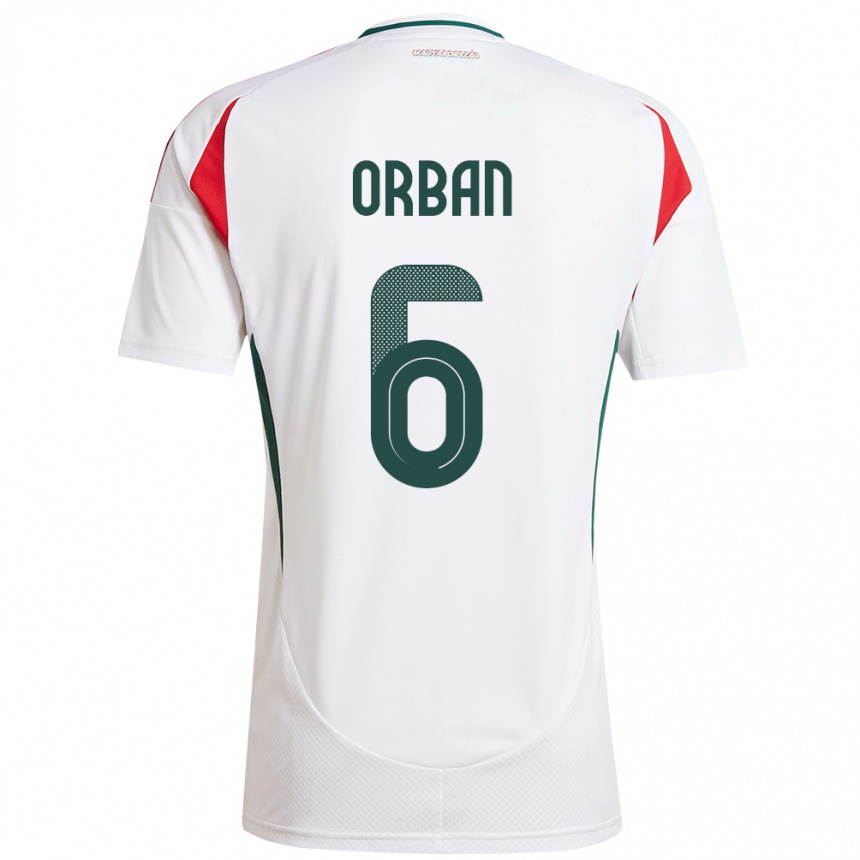 Niño Fútbol Camiseta Hungría Willi Orbán #6 Blanco 2ª Equipación 24-26 Argentina