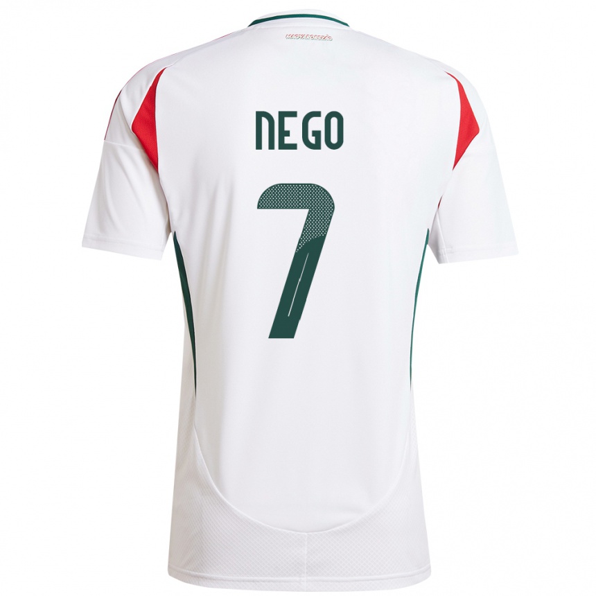 Niño Fútbol Camiseta Hungría Loïc Nego #7 Blanco 2ª Equipación 24-26 Argentina