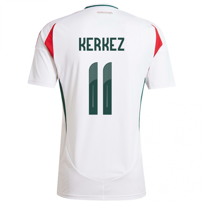 Niño Fútbol Camiseta Hungría Milos Kerkez #11 Blanco 2ª Equipación 24-26 Argentina