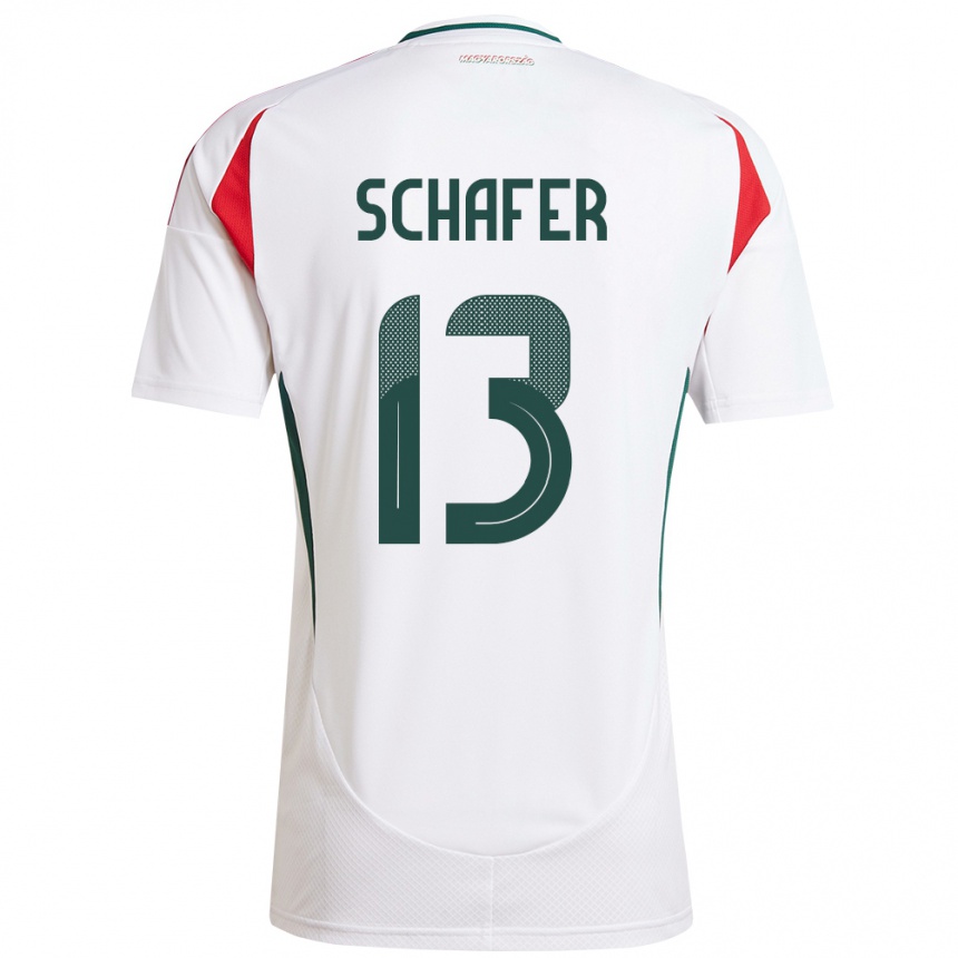 Niño Fútbol Camiseta Hungría András Schäfer #13 Blanco 2ª Equipación 24-26 Argentina