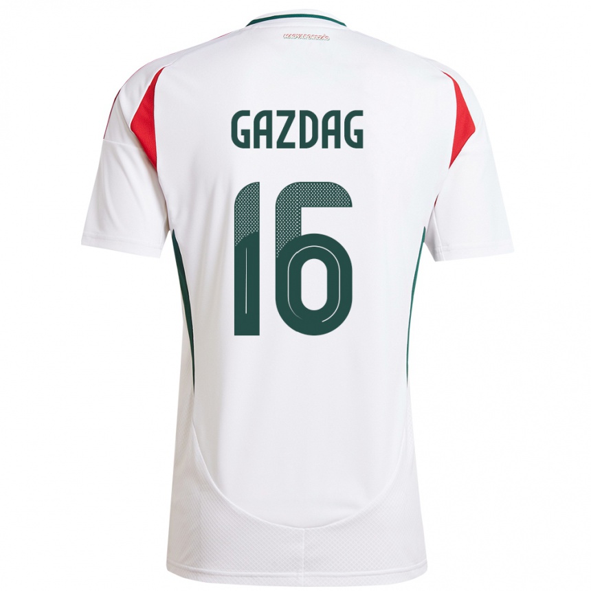 Niño Fútbol Camiseta Hungría Dániel Gazdag #16 Blanco 2ª Equipación 24-26 Argentina