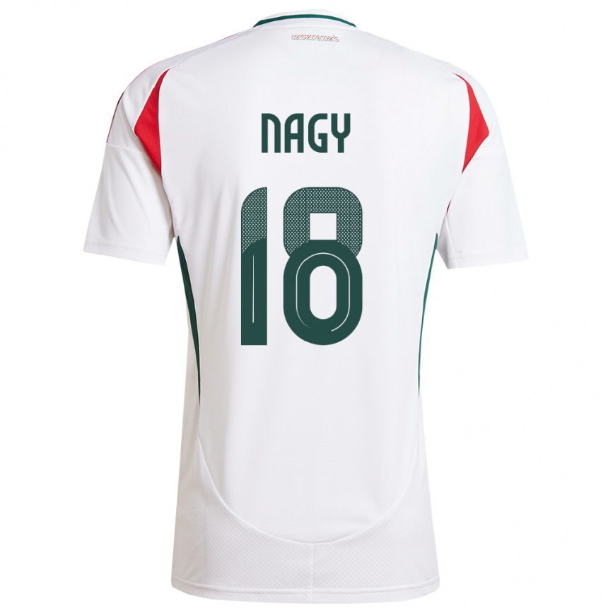 Niño Fútbol Camiseta Hungría Zsolt Nagy #18 Blanco 2ª Equipación 24-26 Argentina