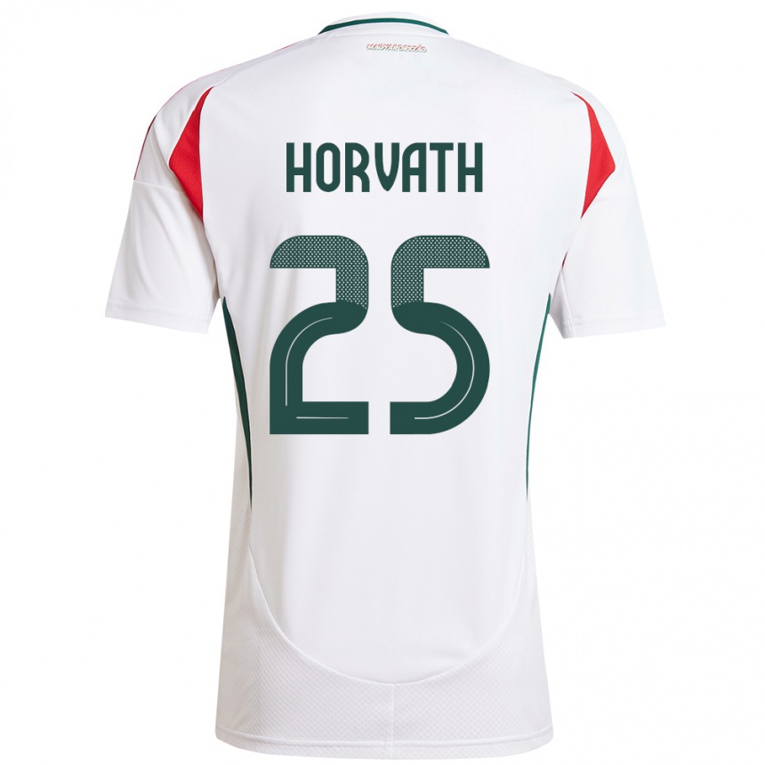 Niño Fútbol Camiseta Hungría Krisztofer Horváth #25 Blanco 2ª Equipación 24-26 Argentina