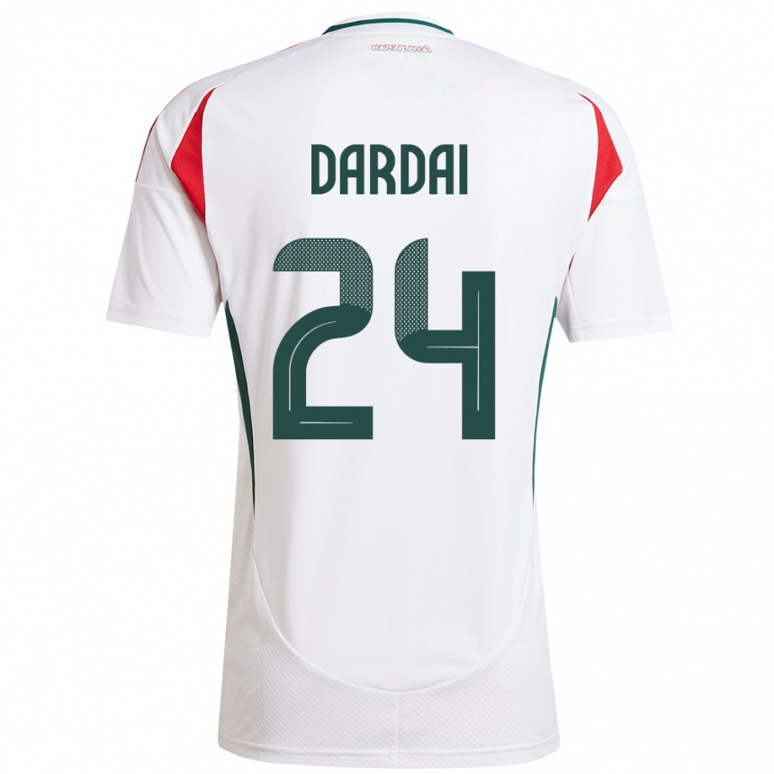 Niño Fútbol Camiseta Hungría Márton Dárdai #24 Blanco 2ª Equipación 24-26 Argentina