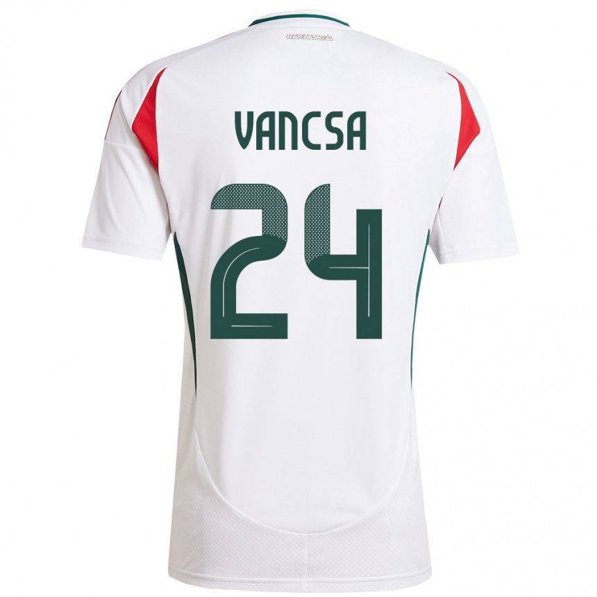 Niño Fútbol Camiseta Hungría Zalán Vancsa #24 Blanco 2ª Equipación 24-26 Argentina