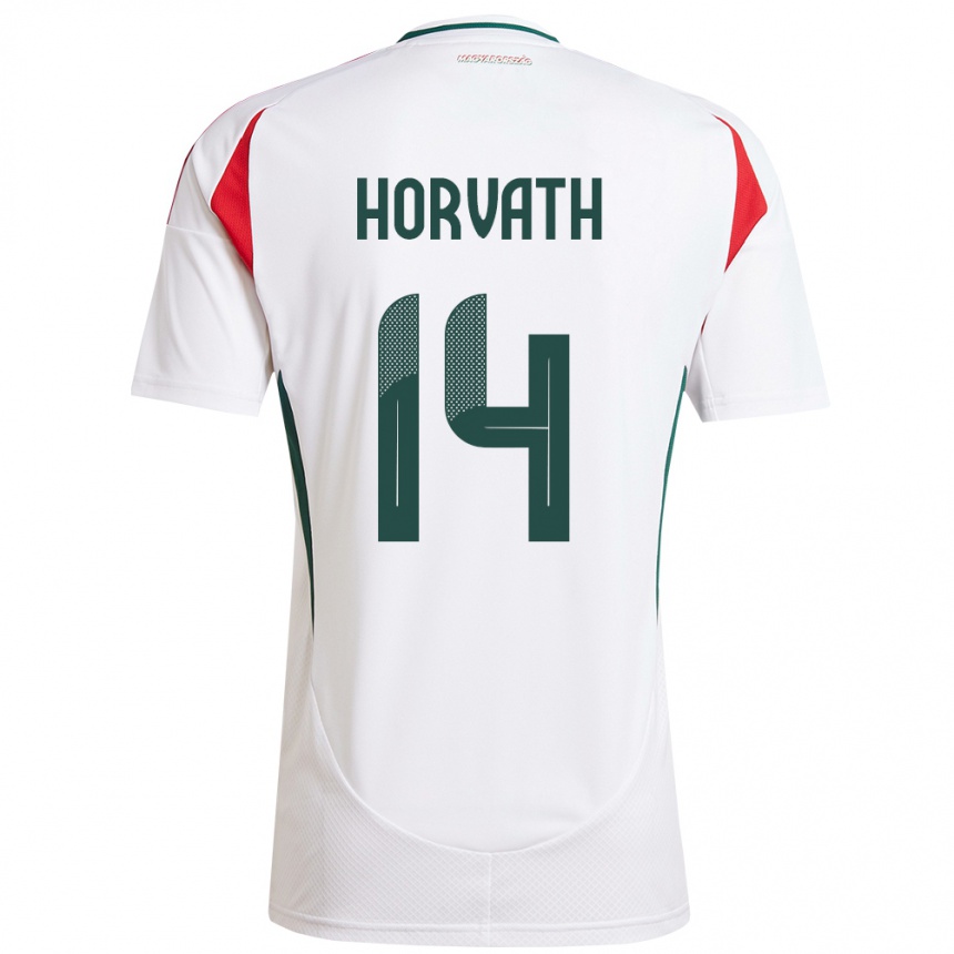 Niño Fútbol Camiseta Hungría Artúr Horváth #14 Blanco 2ª Equipación 24-26 Argentina