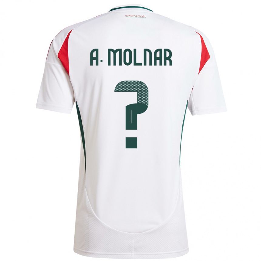 Niño Fútbol Camiseta Hungría Ádin Molnár #0 Blanco 2ª Equipación 24-26 Argentina