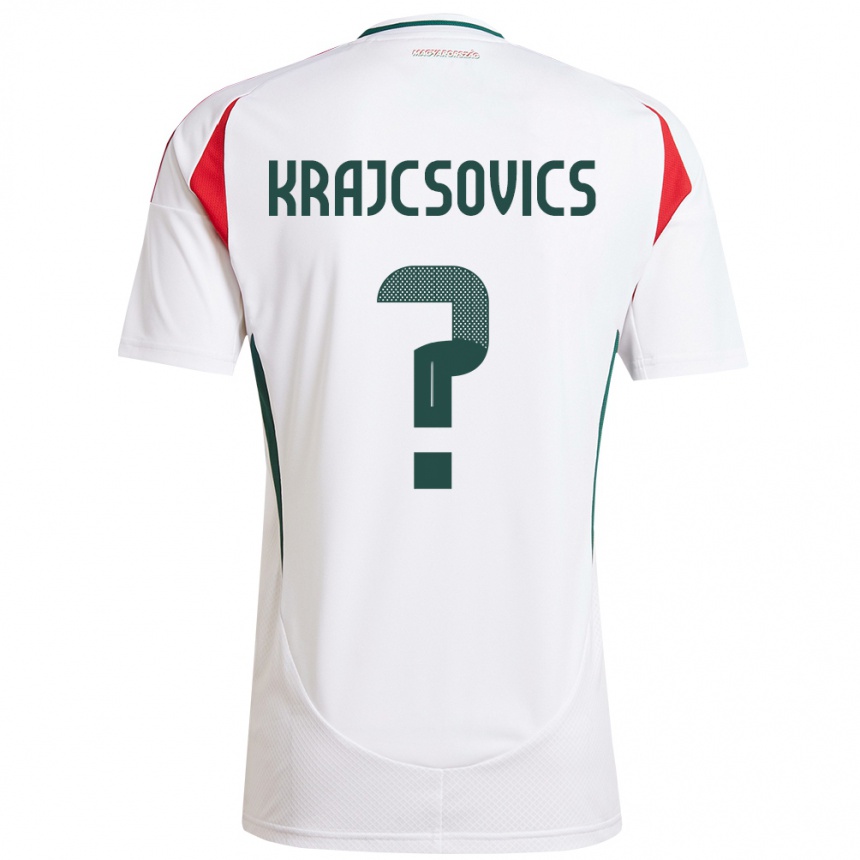 Niño Fútbol Camiseta Hungría Ábel Krajcsovics #0 Blanco 2ª Equipación 24-26 Argentina