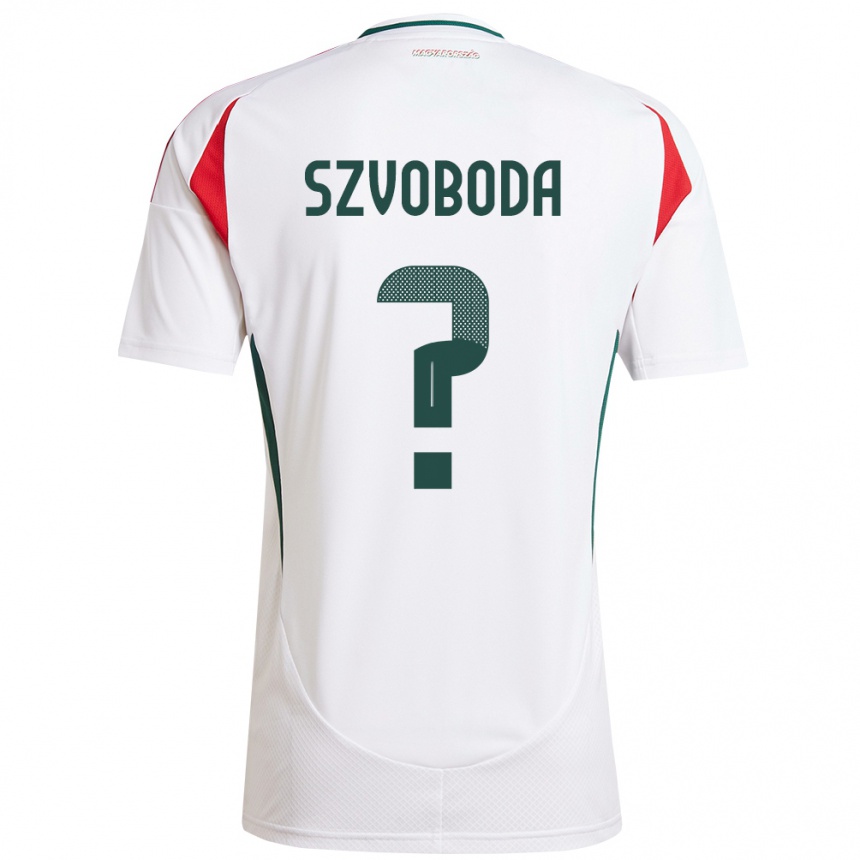 Niño Fútbol Camiseta Hungría Dániel Szvoboda #0 Blanco 2ª Equipación 24-26 Argentina