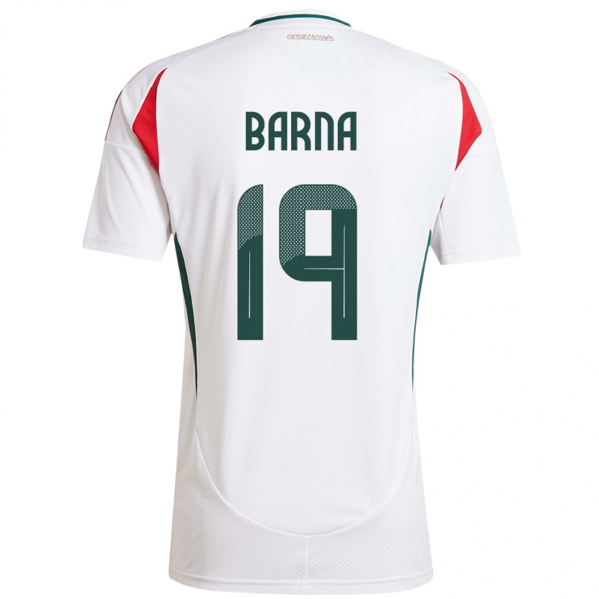 Niño Fútbol Camiseta Hungría Daniel Barna #19 Blanco 2ª Equipación 24-26 Argentina