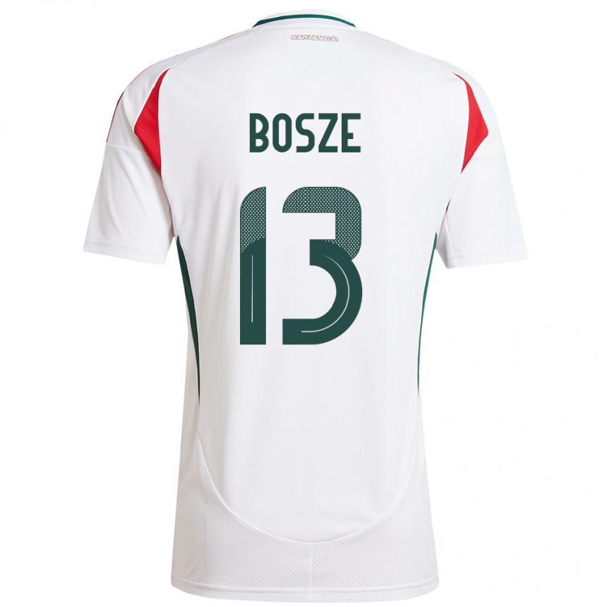 Niño Fútbol Camiseta Hungría Levente Bősze #13 Blanco 2ª Equipación 24-26 Argentina