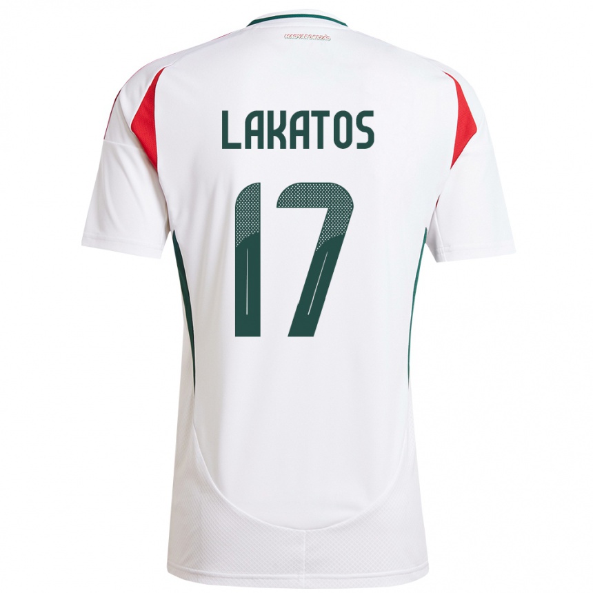 Niño Fútbol Camiseta Hungría Noel Lakatos #17 Blanco 2ª Equipación 24-26 Argentina