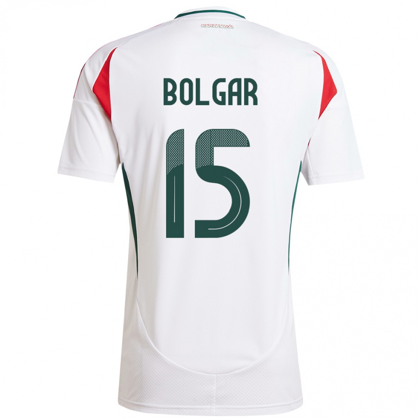 Niño Fútbol Camiseta Hungría Botond Bolgár #15 Blanco 2ª Equipación 24-26 Argentina