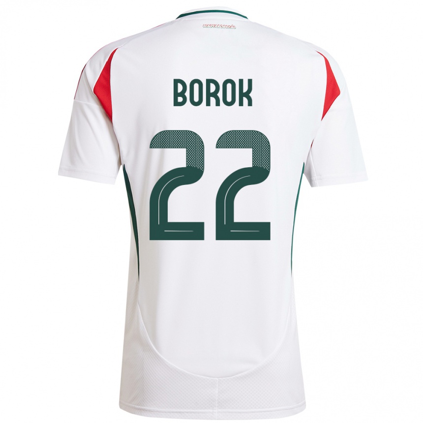 Niño Fútbol Camiseta Hungría Dorina Borók #22 Blanco 2ª Equipación 24-26 Argentina