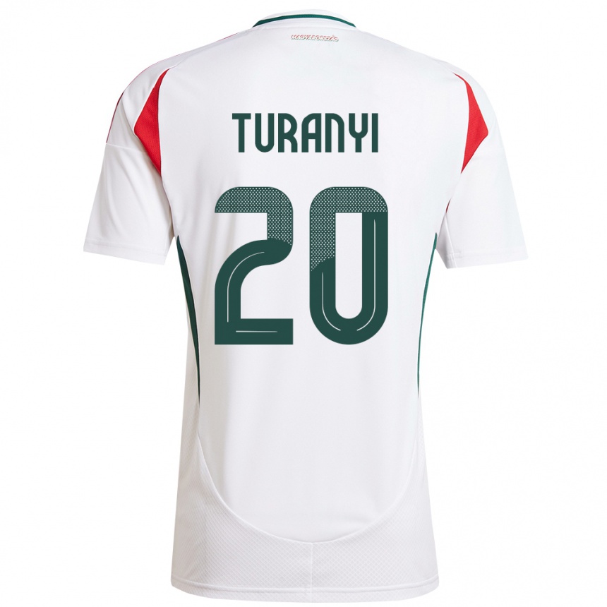 Niño Fútbol Camiseta Hungría Lilla Turányi #20 Blanco 2ª Equipación 24-26 Argentina