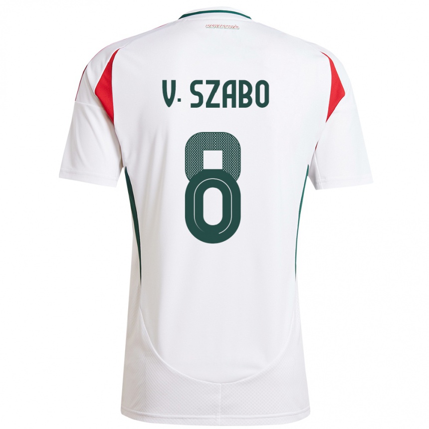 Niño Fútbol Camiseta Hungría Viktória Szabó #8 Blanco 2ª Equipación 24-26 Argentina