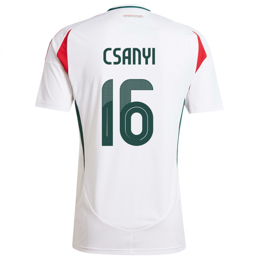 Niño Fútbol Camiseta Hungría Diána Csányi #16 Blanco 2ª Equipación 24-26 Argentina