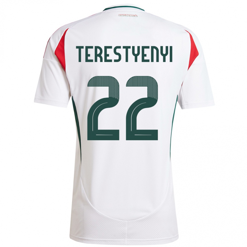 Niño Fútbol Camiseta Hungría Anna Terestyényi #22 Blanco 2ª Equipación 24-26 Argentina