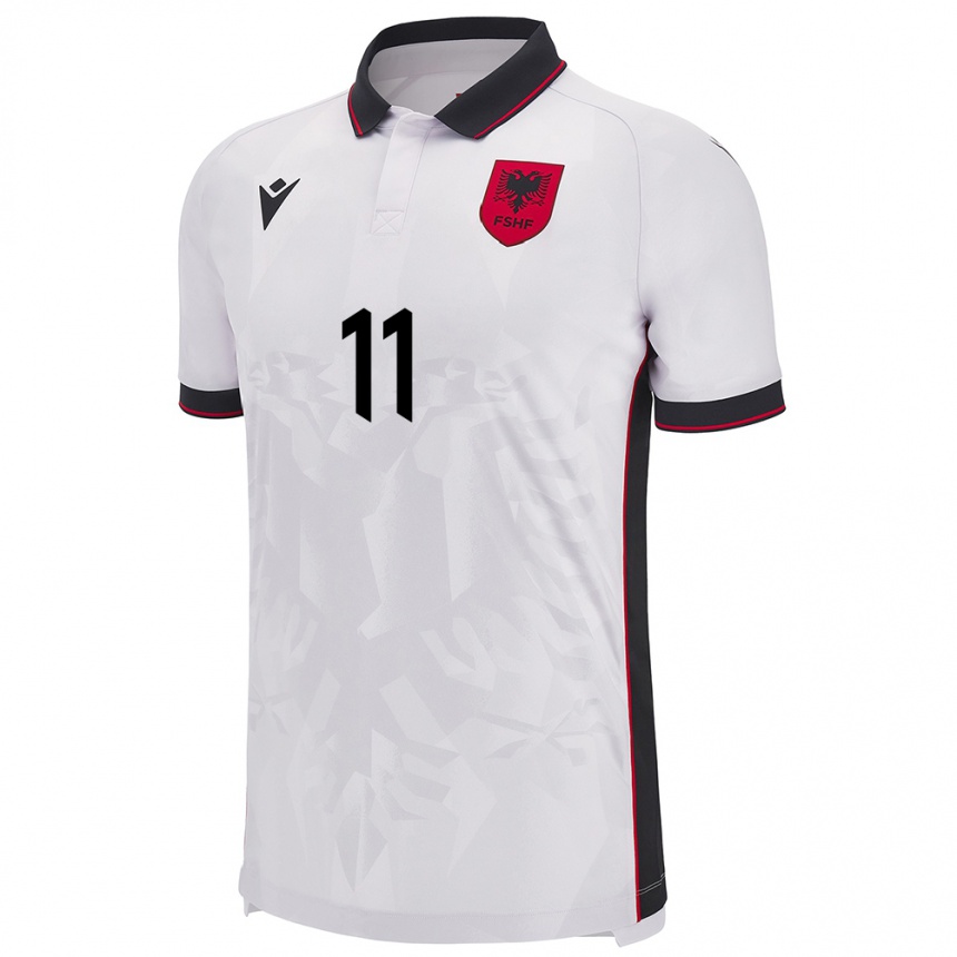 Niño Fútbol Camiseta Albania Myrto Uzuni #11 Blanco 2ª Equipación 24-26 Argentina