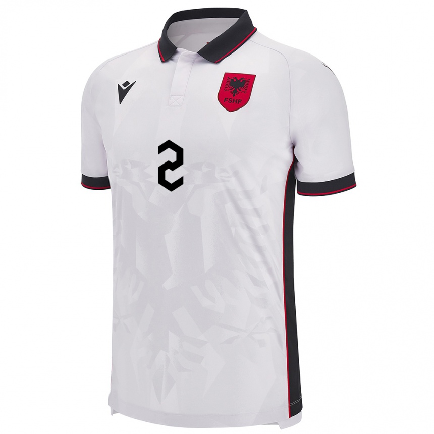 Niño Fútbol Camiseta Albania Geralb Smajli #2 Blanco 2ª Equipación 24-26 Argentina