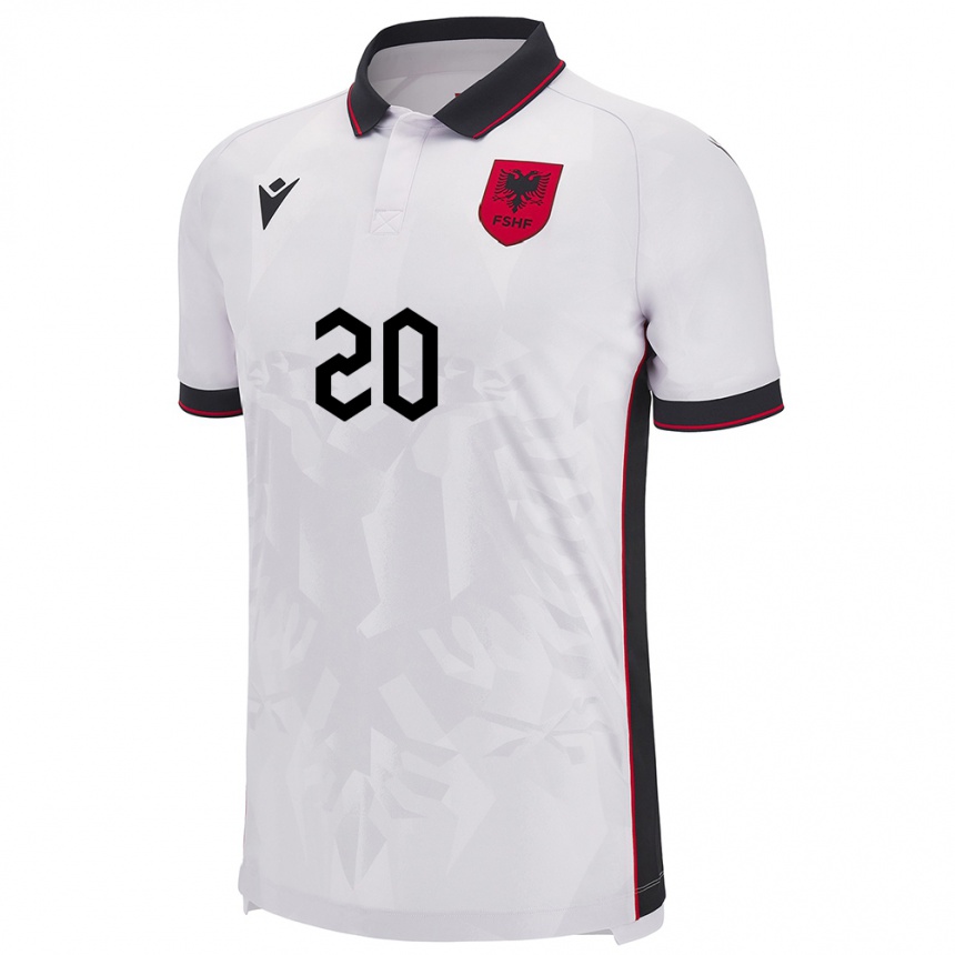 Niño Fútbol Camiseta Albania Ylber Ramadani #20 Blanco 2ª Equipación 24-26 Argentina