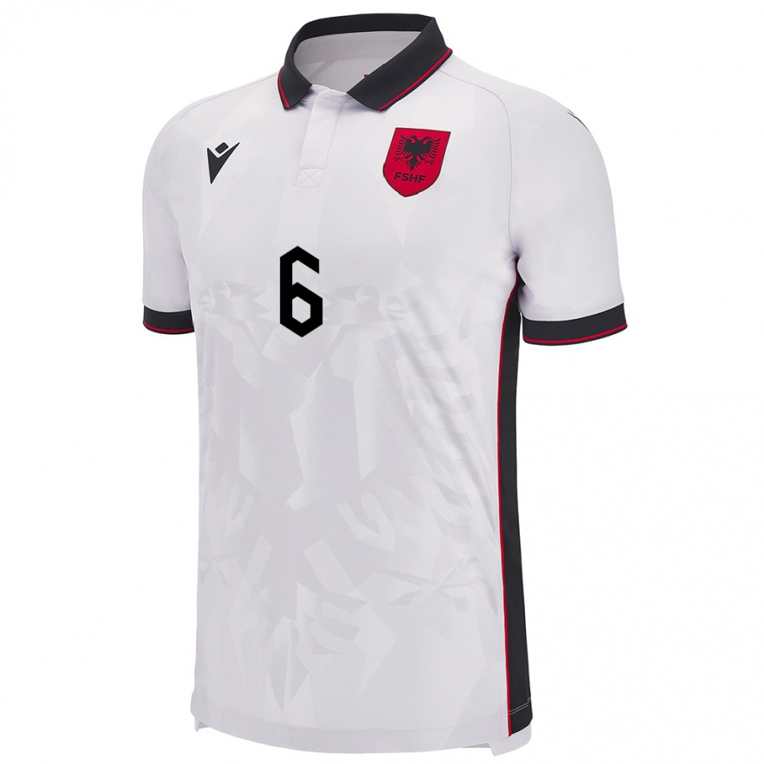 Niño Fútbol Camiseta Albania Berat Djimsiti #6 Blanco 2ª Equipación 24-26 Argentina