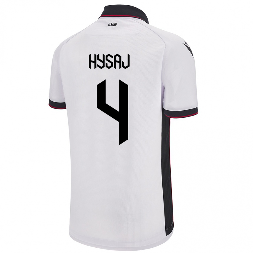 Niño Fútbol Camiseta Albania Elseid Hysaj #4 Blanco 2ª Equipación 24-26 Argentina