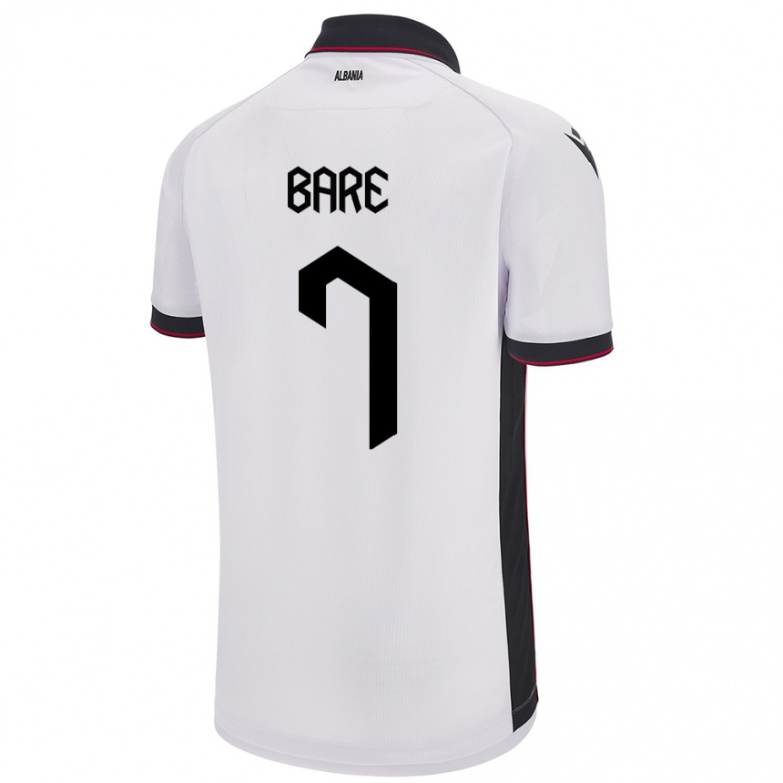 Niño Fútbol Camiseta Albania Keidi Bare #7 Blanco 2ª Equipación 24-26 Argentina