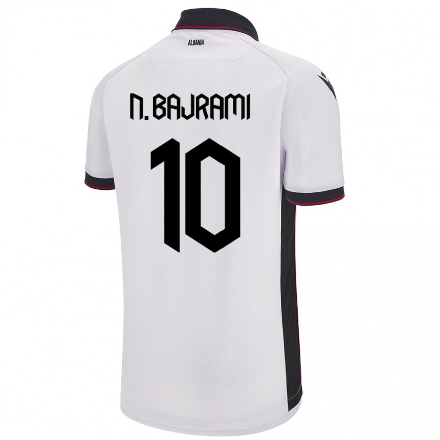 Niño Fútbol Camiseta Albania Nedim Bajrami #10 Blanco 2ª Equipación 24-26 Argentina