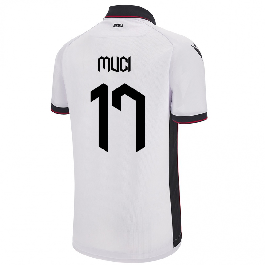 Niño Fútbol Camiseta Albania Ernest Muci #17 Blanco 2ª Equipación 24-26 Argentina