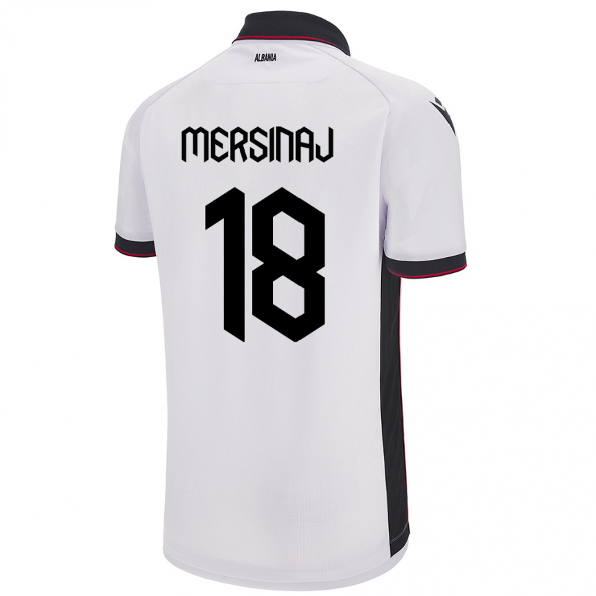 Niño Fútbol Camiseta Albania Jon Mersinaj #18 Blanco 2ª Equipación 24-26 Argentina