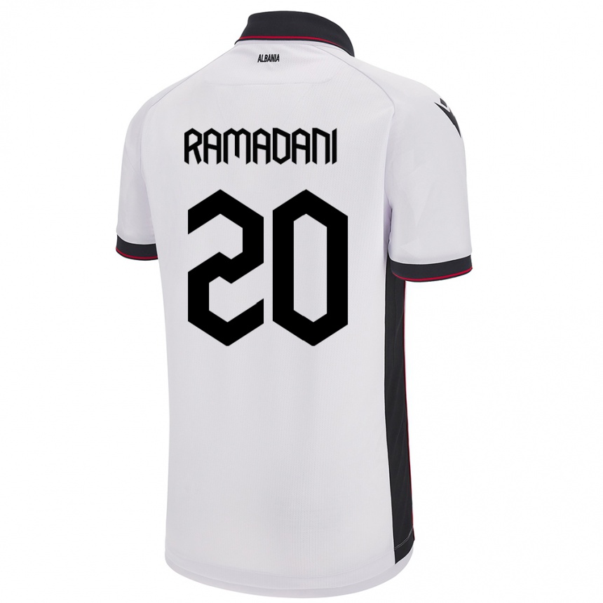 Niño Fútbol Camiseta Albania Ylber Ramadani #20 Blanco 2ª Equipación 24-26 Argentina