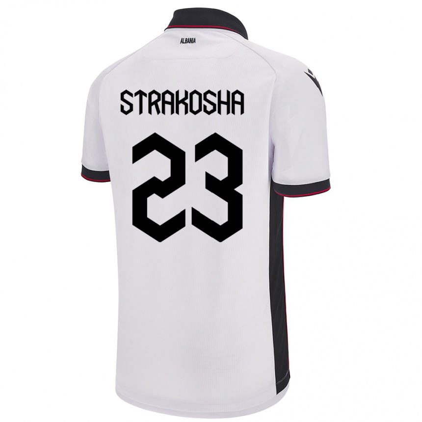 Niño Fútbol Camiseta Albania Thomas Strakosha #23 Blanco 2ª Equipación 24-26 Argentina